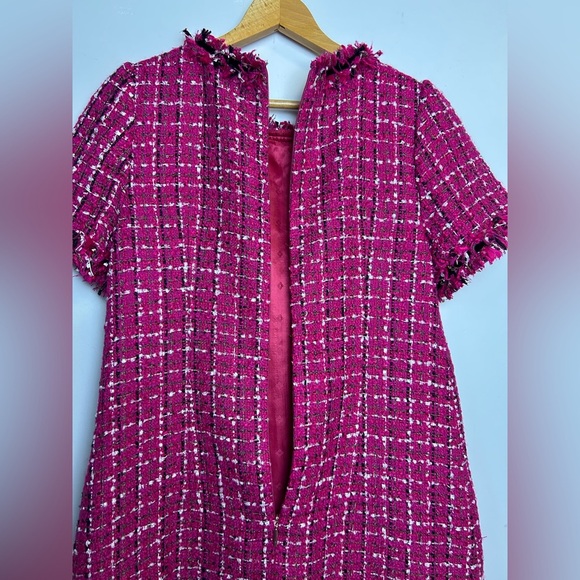 Kate spade New York Tweed Midi Dress Pink Barbiecore Old Money Clean Girl Size 8 - Picture 12 of 13